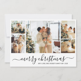 Elegant Photo Collage Black jul-Helgdag Card Inbjudningar