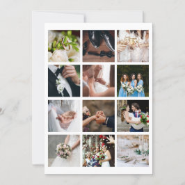 Elegant Photo Collage Bröllop Guld-skript Tack Kort