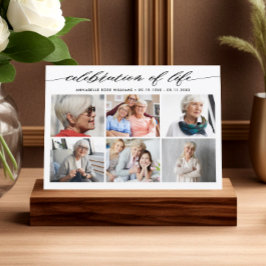 Elegant Photo Collage Firande of Life Memorial Inbjudningar