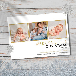 Elegant Photo Collage jul Birth Notice Julkort