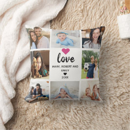 Elegant Photo Collage | Love Script & pink Heart Kudde