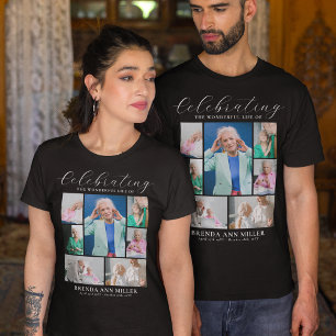 Elegant Photo Collage Memorial Funeral Tribute T-S T Shirt