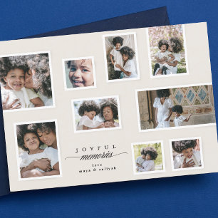 Elegant Photo Collage Modern Glatt Ramar Julkort