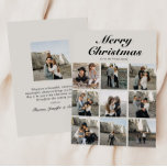 Elegant Photo Collage Script Typography Julkort<br><div class="desc">Den här eleganten är dubblan på julsidan med platta kort med modern skripttypografi och 10 fotokollage. Infoga dina favoritfoton och anpassa dem efter dina önskemål. Foton efter prostooleh / Freepik.</div>