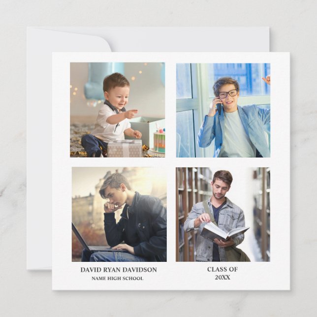 Elegant Photo Collage Studentfest Meddelande (Framsida)