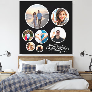 Elegant Photo Collage Valentines Gift Large Canvastryck