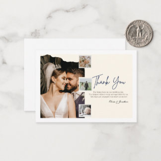  Elegant photo collage wedding Thank you  Anteckningskort