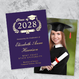 Elegant Photo College Graduation Foil Notice