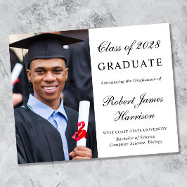 Elegant Photo College Graduation Notice