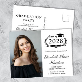 Elegant Photo College Graduation Party Inbjudan Vykort