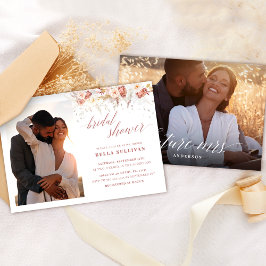 Elegant Photo Dusty Ro Blommigt Möhippa Inbjudningar