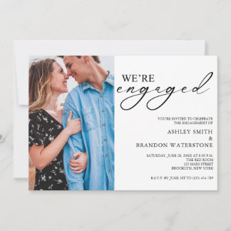 Elegant Photo Engagement Party Invitation Inbjudningar