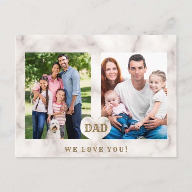 Elegant Photo Family Collage Fars dag Vykort (Framsida)