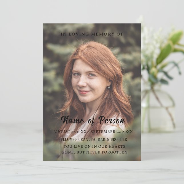 Elegant Photo Firande i Life-begravningsprogrammet Inbjudningar (Stående Fram)