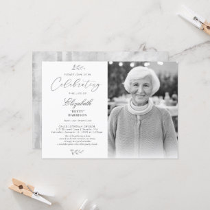 Elegant Photo Firande of Life Funeral Memorial Inbjudningar