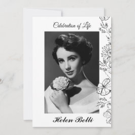Elegant Photo Firande of Life Memorial begravning Inbjudningar