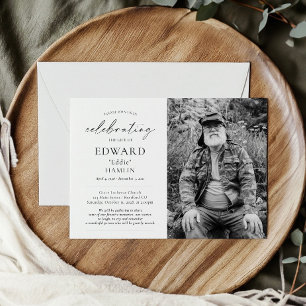 Elegant Photo Firande of Life Memorial begravning Inbjudningar