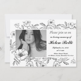 Elegant Photo Firande of Life Memorial begravning Inbjudningar