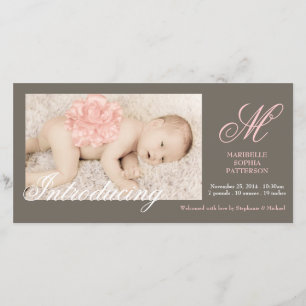 Elegant Photo Flicka Birth Notice Meddelande