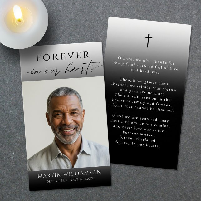 Elegant Photo Forever Hearts Cross Prayer Card Visitkort (Skapare uppladdad)
