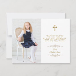 Elegant Photo Girl Guld Kor First Heliga Communion Tack Kort
