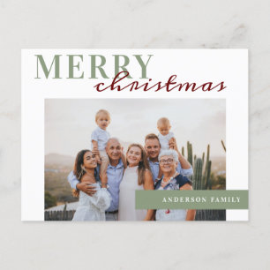 Elegant Photo God jul Family Vykort