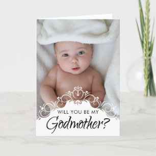 Elegant Photo Godmother Proposal Kort