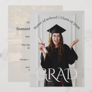 Elegant Photo Grad Party | Modern Minimalist Grad  Inbjudningar
