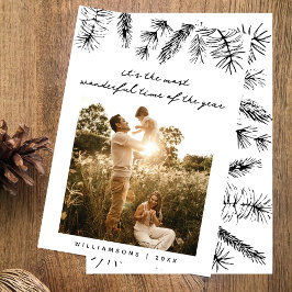 Elegant Photo Gräs-familjens jul Julkort