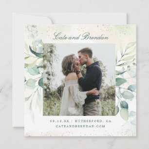 Elegant Photo Greenery Eucalyptus Bröllop Spara Datumet