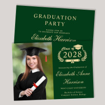 Elegant Photo Grönt College Graduation Party