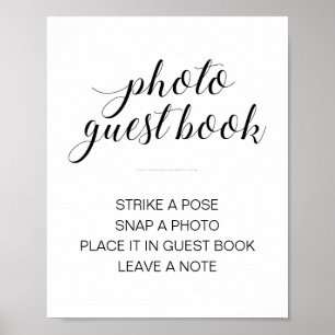 Elegant Photo Guest Bok Bröllop-tecken Poster