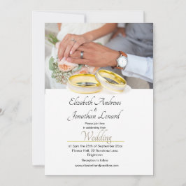 Elegant Photo Guld Färgad Simple Wedding Investiga Inbjudningar