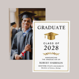 Elegant Photo Guld Grad Cap College Graduation Meddelande