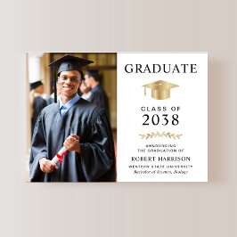 Elegant Photo Guld Grad Cap College Graduation Meddelande