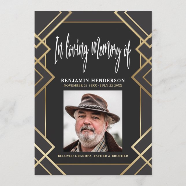 Elegant Photo in Loving Memory Funeral Program (Framsida)