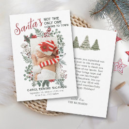 Elegant Photo jul Baby Birth Notice Tack Kort