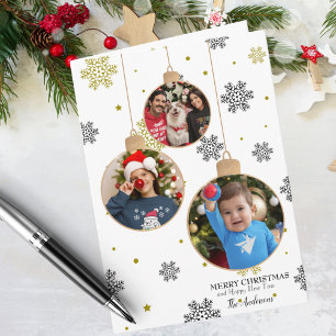 Elegant Photo jul Ornaments & Snöflingor Kort