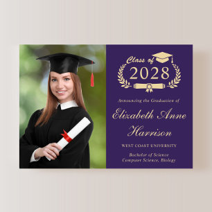 Elegant Photo Lila Guld College Graduation Meddelande
