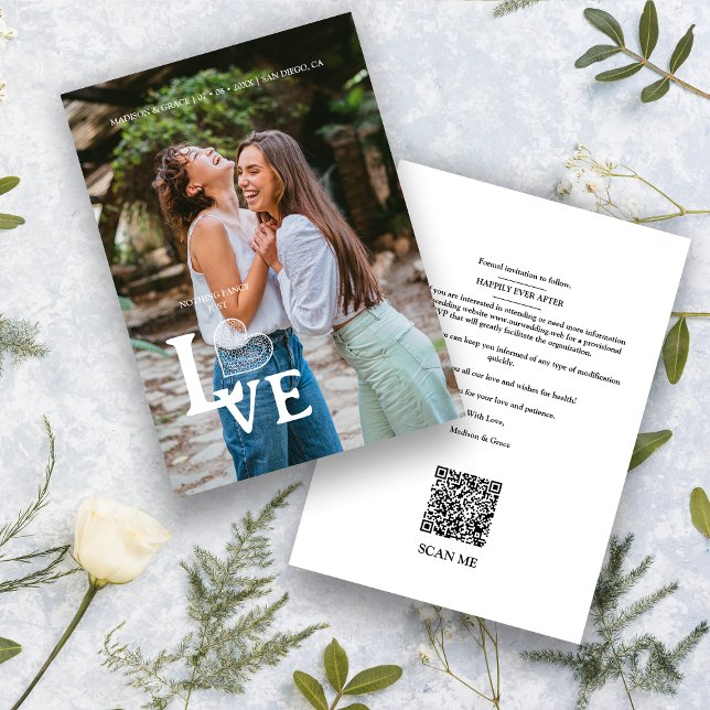 Elegant Photo Luxury Trendig Kärlek Quote Bröllop Spara Datumet (Skapare uppladdad)