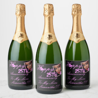 Elegant Photo Lycklig 25-årsjubileum Rosa Black