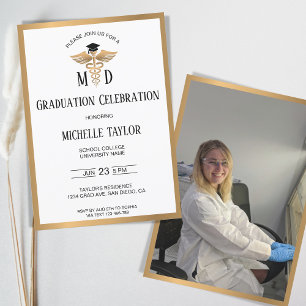 Elegant Photo MD Doktor i Medicine Studenten Inbjudningar