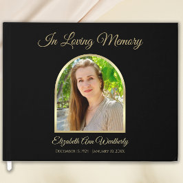 Elegant Photo Memorial eller Funeral Guest Bok