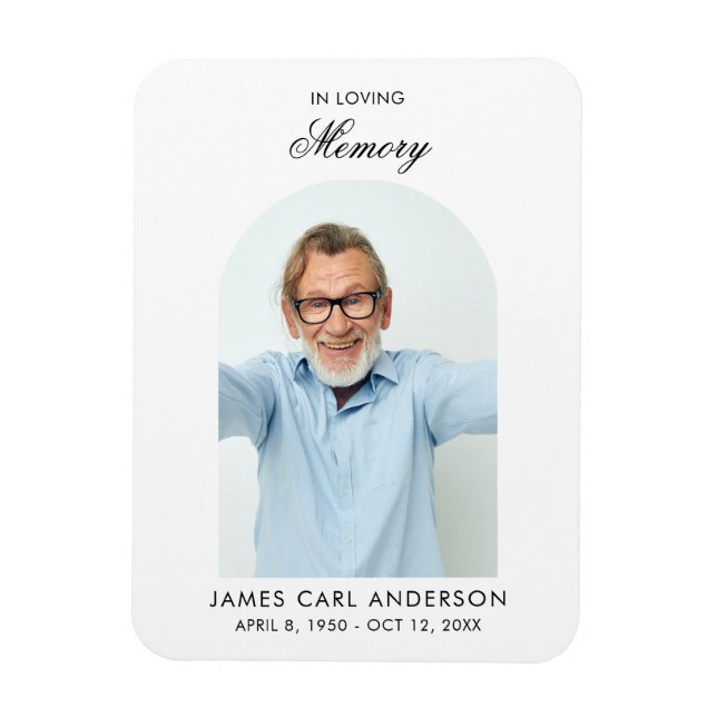 Elegant Photo Memorial Keepsake Funeral Magnet (Vertikal)