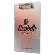 Elegant Photo och Namn Template Orange Glitter