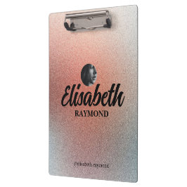 Elegant Photo och Namn Template Orange Glitter