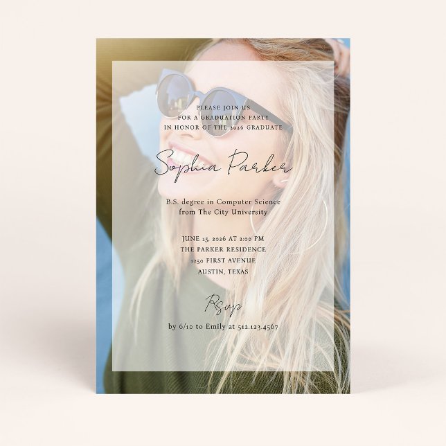 Elegant Photo Overlay | Graduation Party Inbjudningar (Skapare uppladdad)
