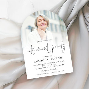 Elegant Photo Overlay Pension Party Arch Inbjudningar