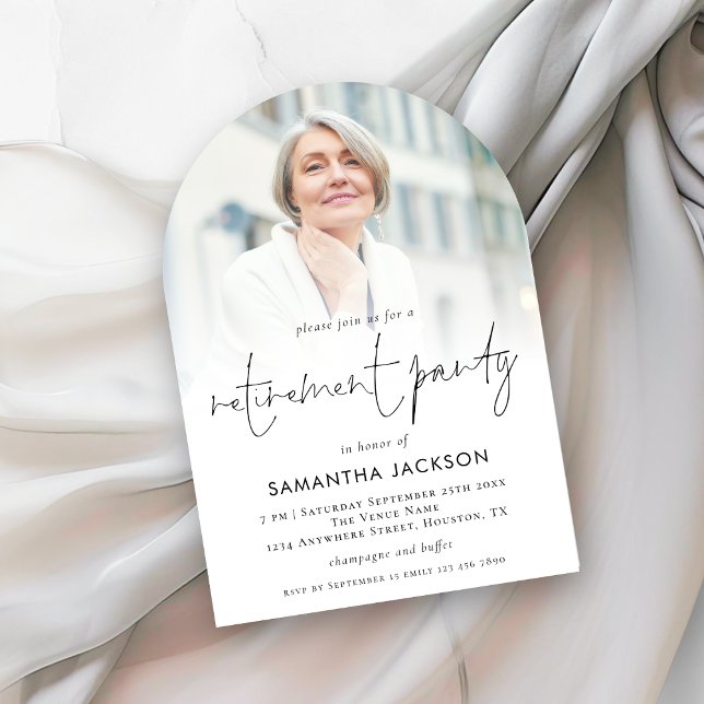 Elegant Photo Overlay Pension Party Arch Inbjudningar (Skapare uppladdad)