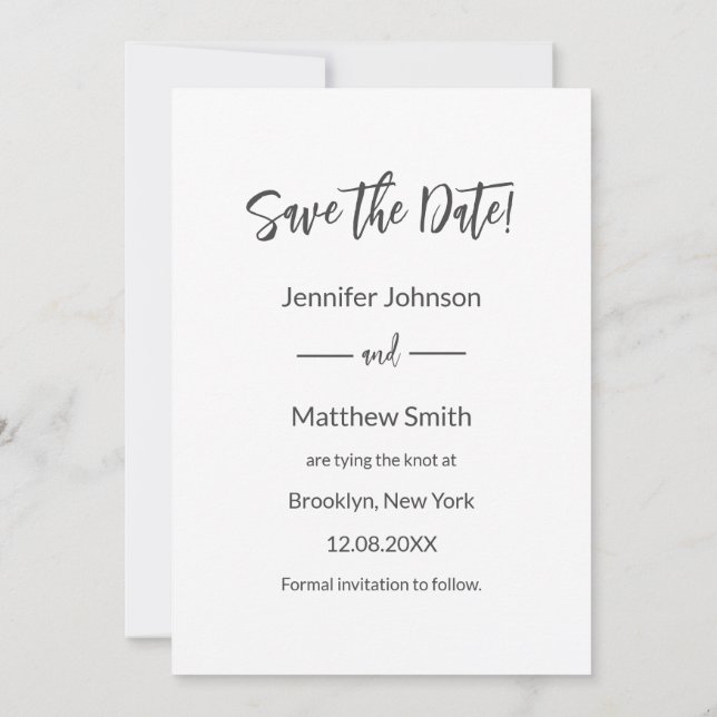 Elegant Photo Overlay Text Wedding Save The Date Inbjudningar (Baksida)